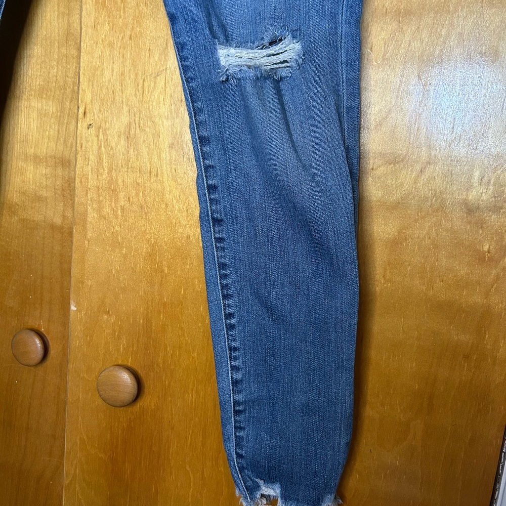 Madewell High Rise Ripped Blue Jeans - Picture 4 of 9